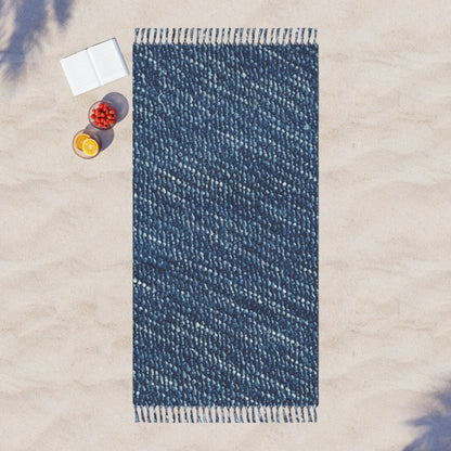 Denim-Inspired Design - Distinct Textured Fabric Pattern - Boho Beach Cloth