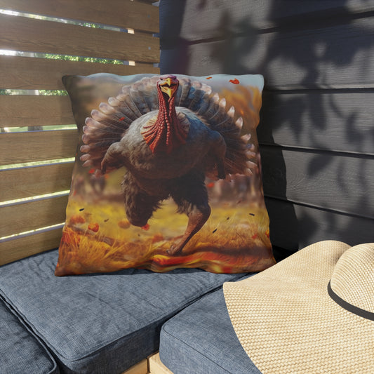 Thanksgiving Trot Turkey Run Athlete Sprint Racer Holiday Feast Dinner - Outdoor Pillows