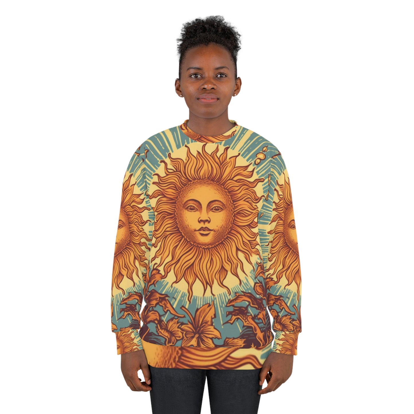 Carta del Tarot del Sol Símbolo de crecimiento, vida y resplandor - Sudadera unisex (AOP) 