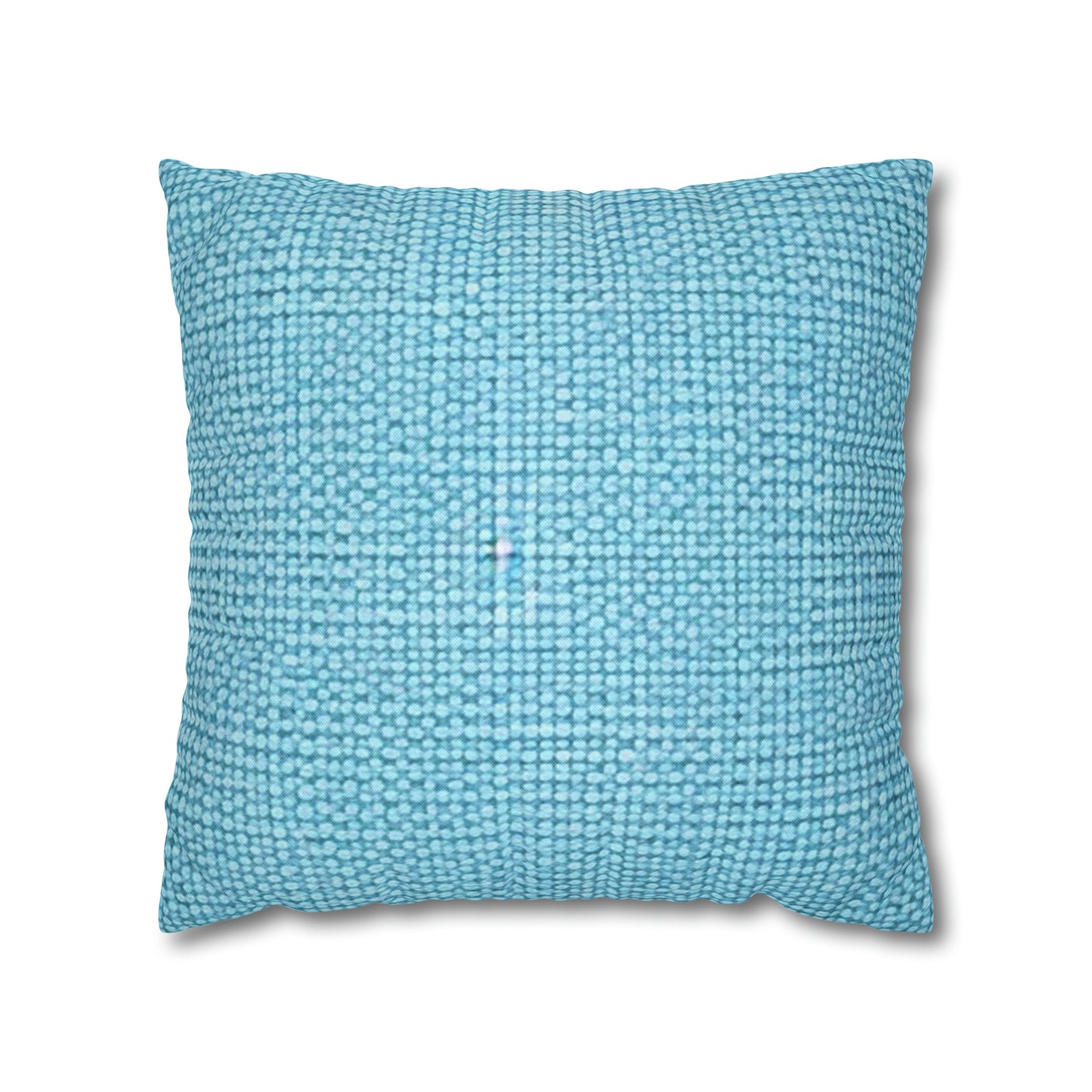 Bright Aqua Teal: Denim-Inspired Refreshing Blue Summer Fabric - Spun Polyester Square Pillow Case