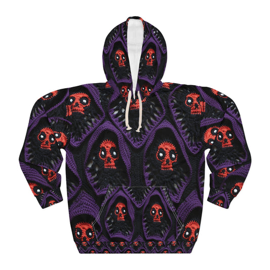 Grim Reaper Crochet Halloween Fright Scare Ghoul Fantasy Horror - Sudadera con capucha unisex (AOP)