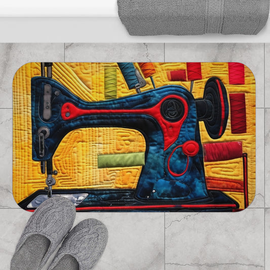 Colcha de costurera colorida, imágenes de costura artesanal, artesanía de quilter atrevida - Alfombra de baño