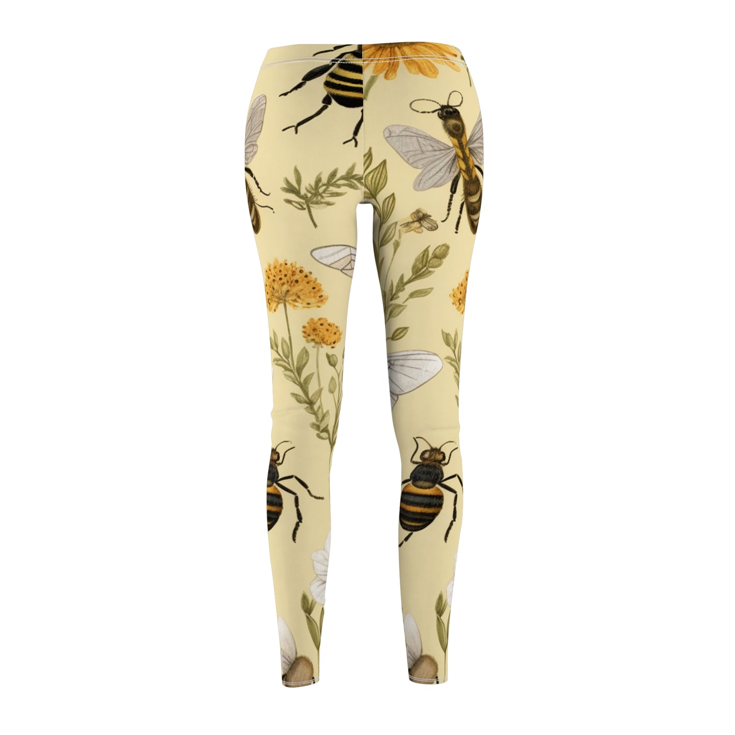 Whimsical Bees & Honeycombs Nature-Friendly Pattern Design Women's Cut & Sew Casual Leggings (AOP)