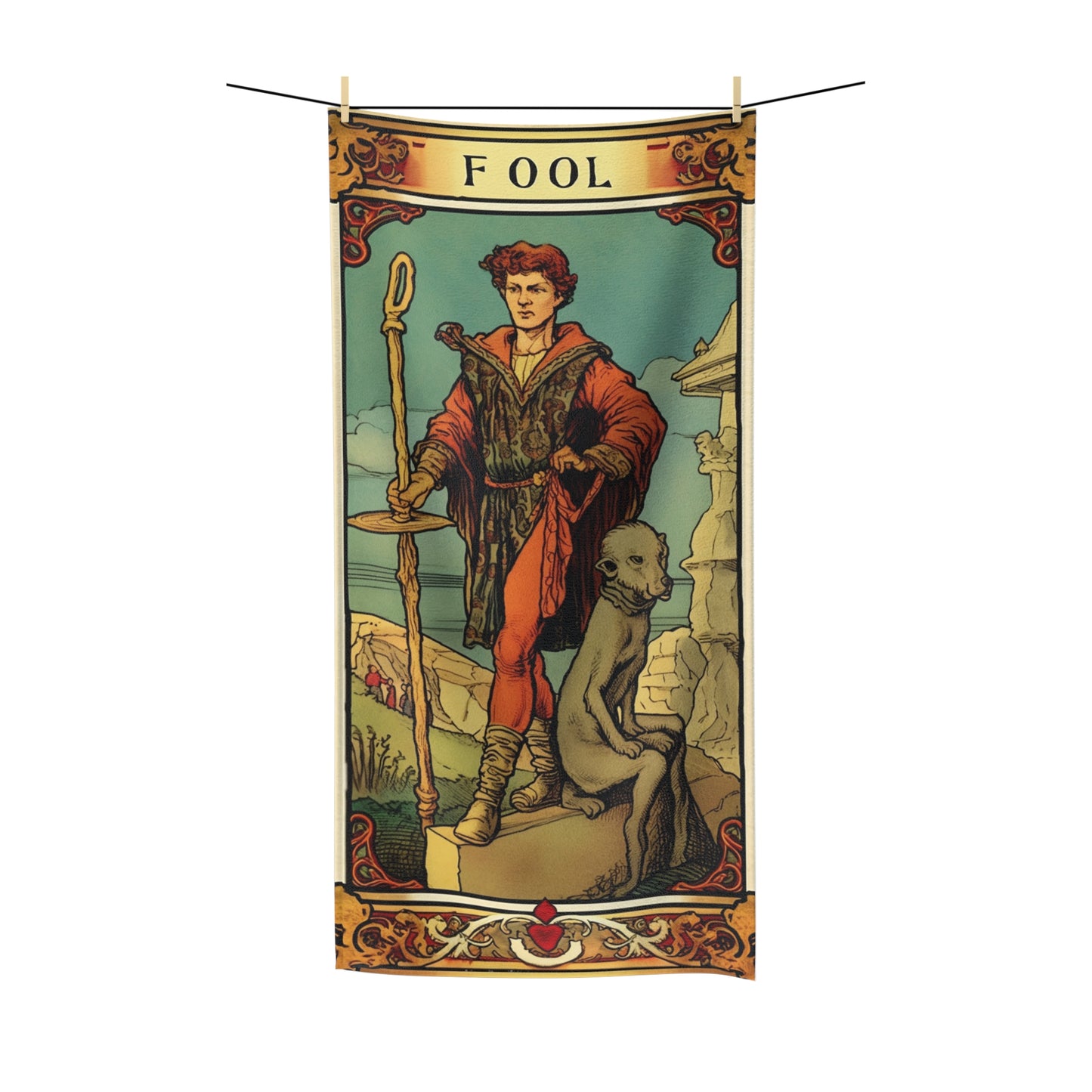 Mystical Tarot - Artistic Depiction of The Fool Card - Polycotton Towel