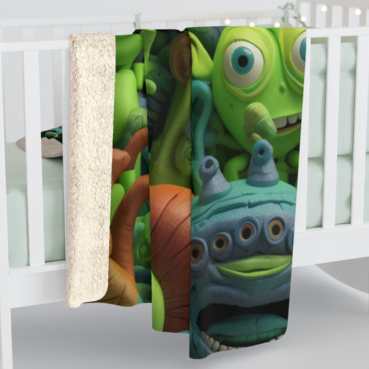 Toy Alien Story Space Character Galactic UFO Anime Cartoon - Sherpa Fleece Blanket