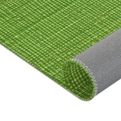 Olive Green Denim-Style: Seamless, Textured Fabric - Area Rugs