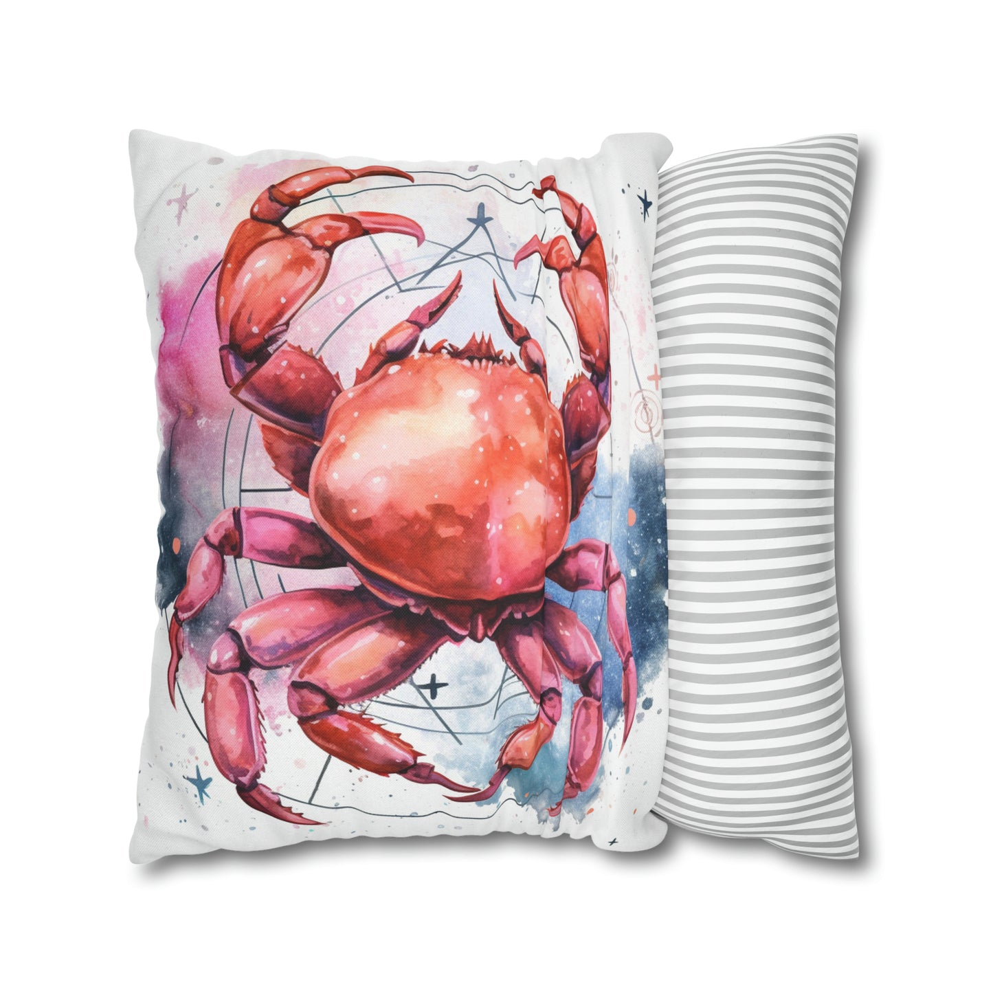 Cancer Star Sign - Elegant Zodiac Astrology Spun Polyester Square Pillow Case