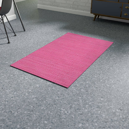 Doll-Like Pink Denim Designer Fabric Style - Dobby Rug