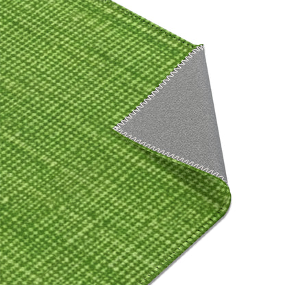 Olive Green Denim-Style: Seamless, Textured Fabric - Area Rugs