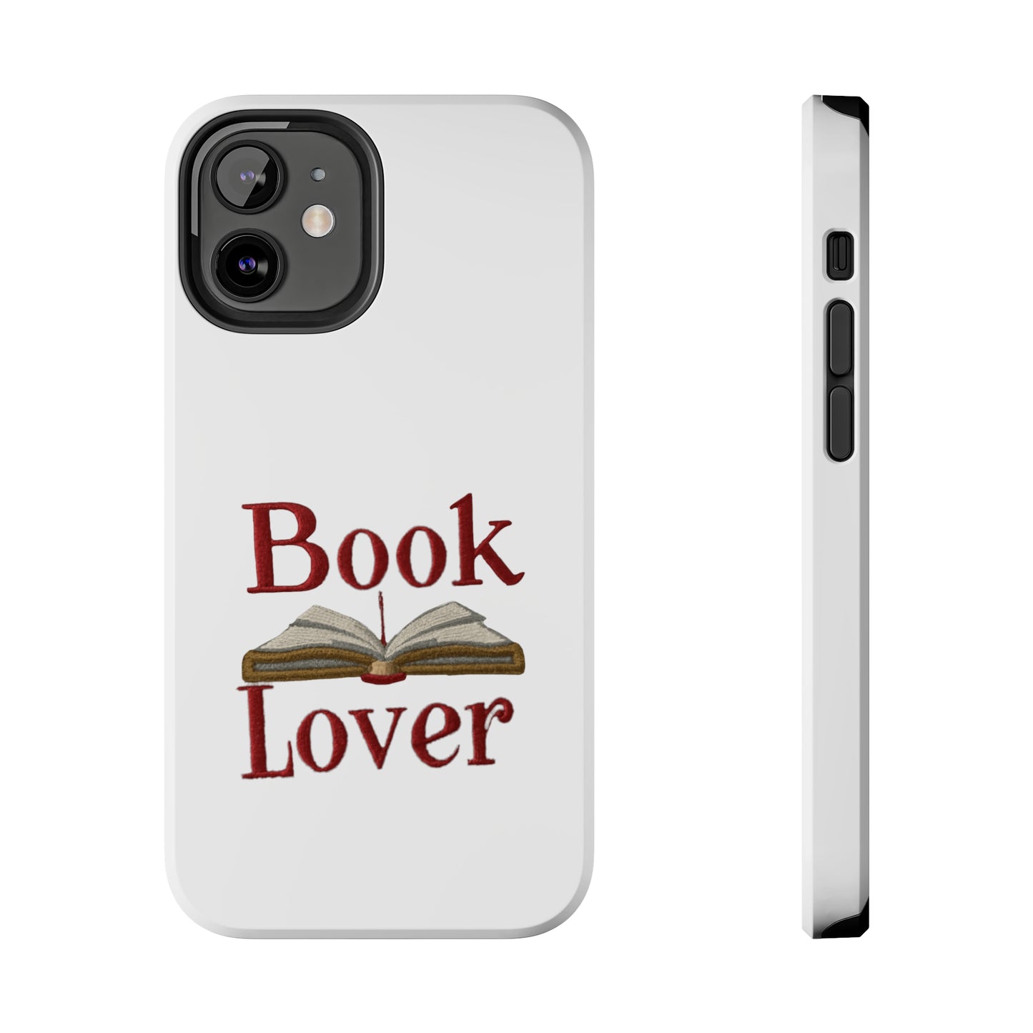 Open Book Embroidery Art: Book Lover Text for Avid Readers - Tough Phone Cases