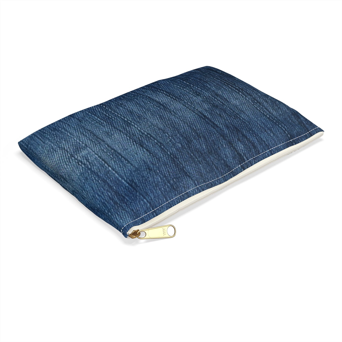 Indigo Splash: Washed Denim Reverie in Deep Blue - Accessory Pouch