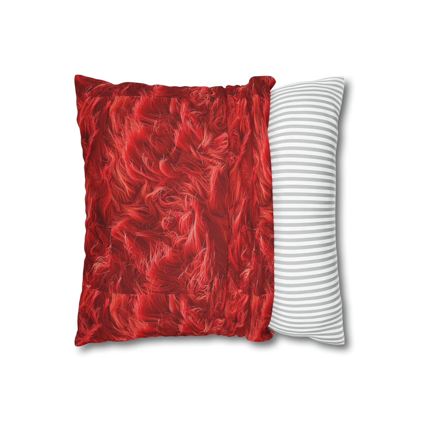 Fuzzy Infinity Case Red, Stylish Gift, Spun Polyester Square Pillowcase