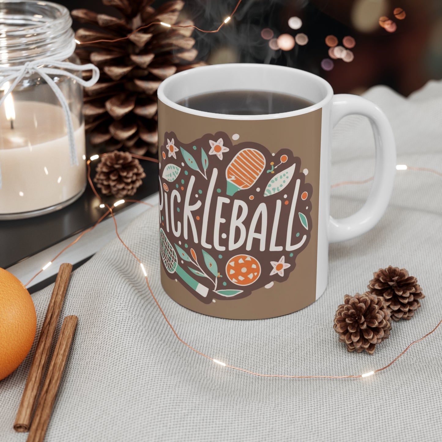 Pickleball Boho Graphic - Sport Gift - Ceramic Mug 11oz