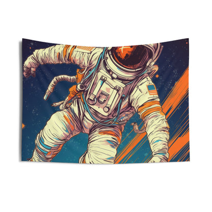 Astronauta retro en galaxia - Arte estilo años 70 - Tapices de pared para interiores