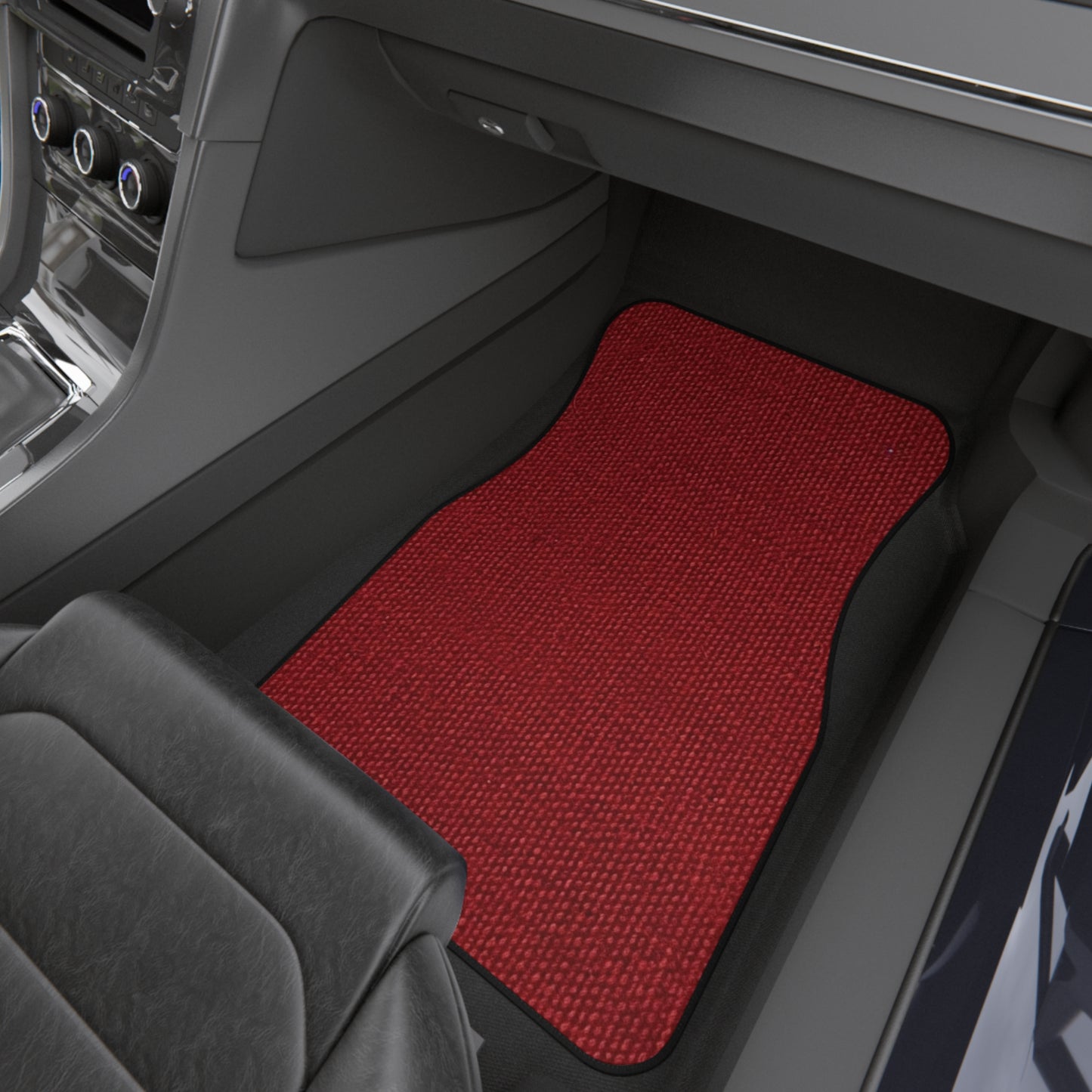 Bold Ruby Red: Denim-Inspired, Passionate Fabric Style - Car Mats (Set of 4)