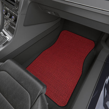 Bold Ruby Red: Denim-Inspired, Passionate Fabric Style - Car Mats (Set of 4)