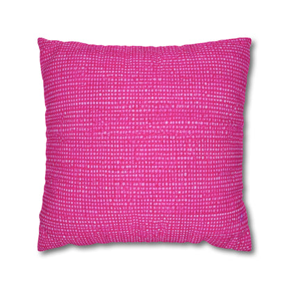 Hot Neon Pink Doll Like: Denim-Inspired, Bold & Bright Fabric - Spun Polyester Square Pillow Case