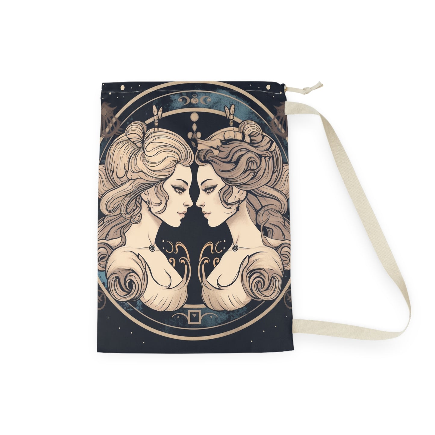 Duality of Gemini - Expressive Twins Zodiac Astrology - Laundry Bag