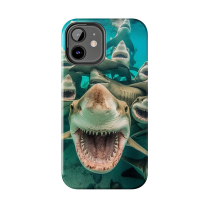 Laughing Lemon Sharks: Joyful Sea Jaws Ocean Deep - Tough Phone Cases