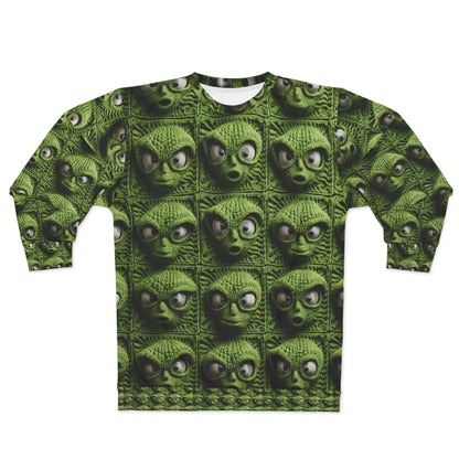 Alien Granny Square Crochet - Galacitc Space Sci fi Fantasy Theme - Unisex Sweatshirt (AOP)