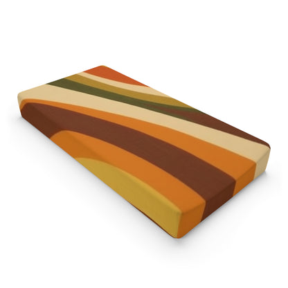 Groovy 1970s Mod Baby Changing Pad Cover en negrita naranja verde óxido oro y beige 