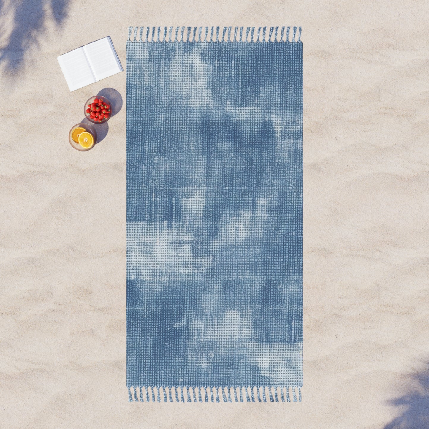 Faded Blue Washed-Out: Denim-Inspired, Style Fabric - Boho Beach Cloth