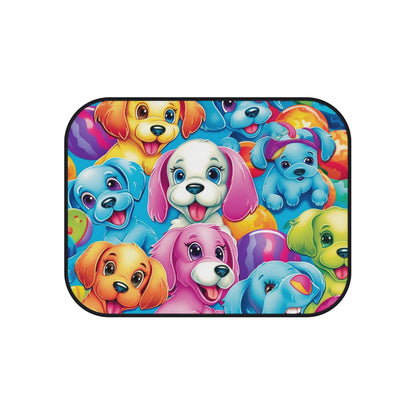 Happy Puppy & Dog Design - Vivid and Eye-Catching - Car Mats (Set of 4)