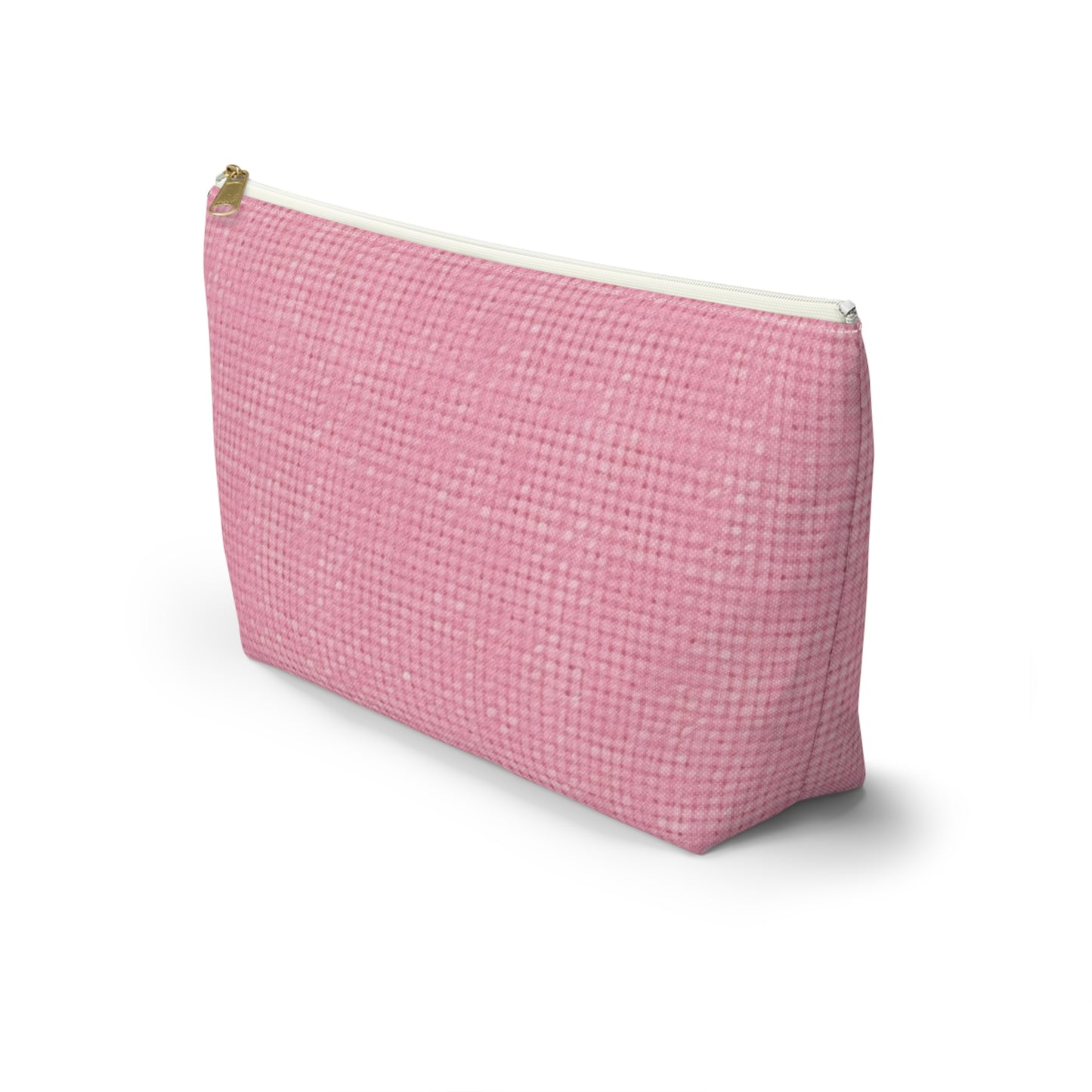 Pastel Rose Pink: Denim-Inspired, Refreshing Fabric Design - Accessory Pouch w T-bottom