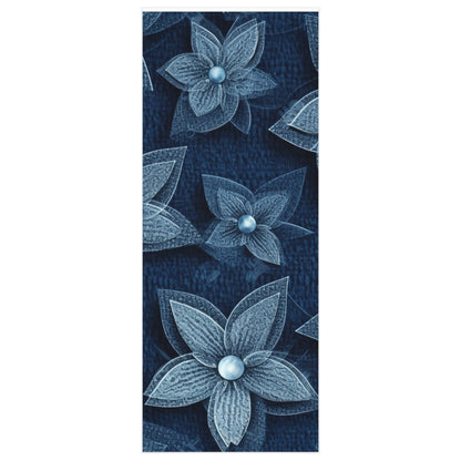 Hawaiian Flower Design - Denim-Inspired Decor Piece - Wrapping Paper