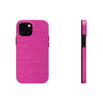 Hot Neon Pink Doll Like: Denim-Inspired, Bold & Bright Fabric - Tough Phone Cases