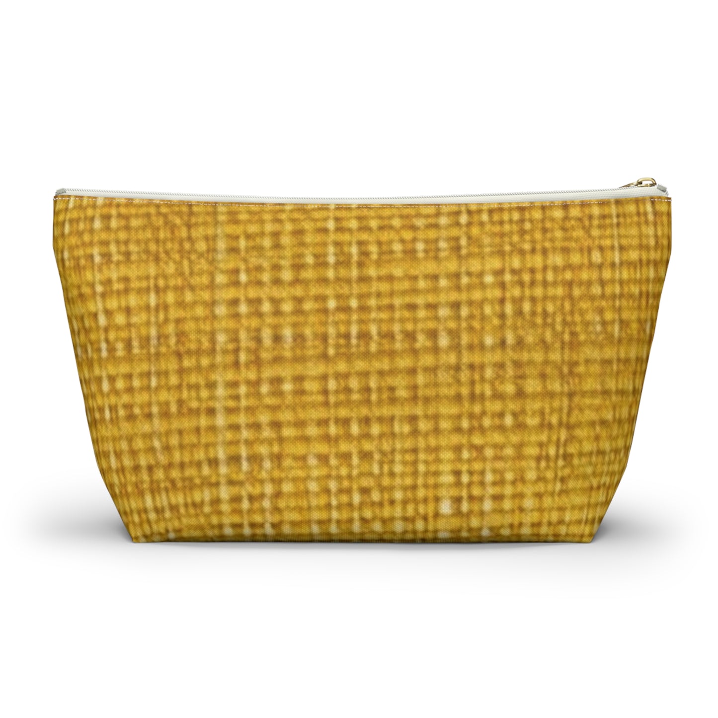 Radiant Sunny Yellow: tela de verano inspirada en la mezclilla - Bolsa para accesorios con parte inferior en forma de T 