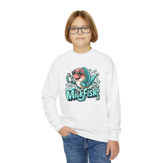 Milkfish, Funny Gift, Youth Crewneck Sweatshirt