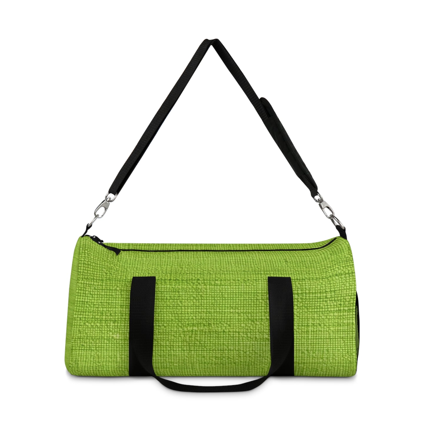 Lush Grass Neon Green: Denim-Inspired, Springtime Fabric Style - Duffel Bag