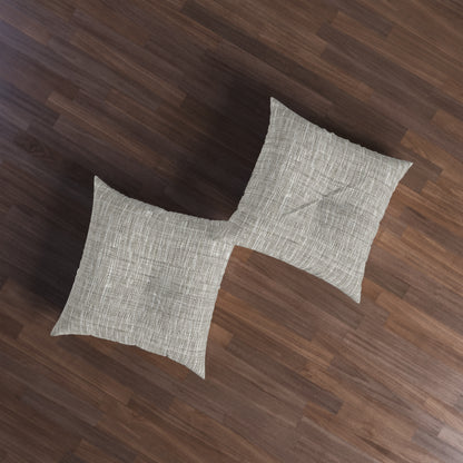 Silver Grey: Denim-Inspired, Contemporary Fabric Design - Tufted Floor Pillow, Square