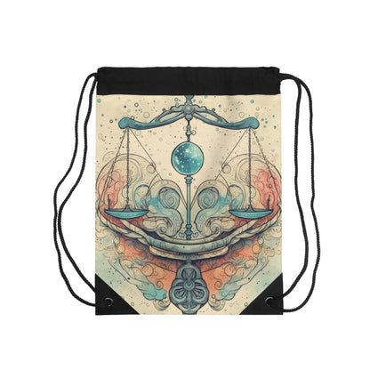 Libra Zodiac - Astrology Sign Street Art Equilibrium in Pastels - Drawstring Bag