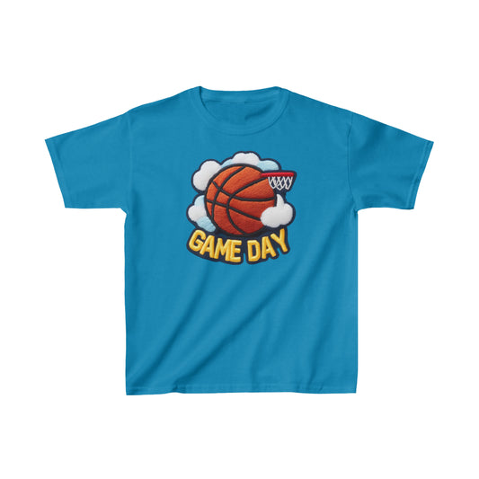 Game Day Basketball Chenille Patch Embroider Design - Kids Heavy Cotton™ Tee