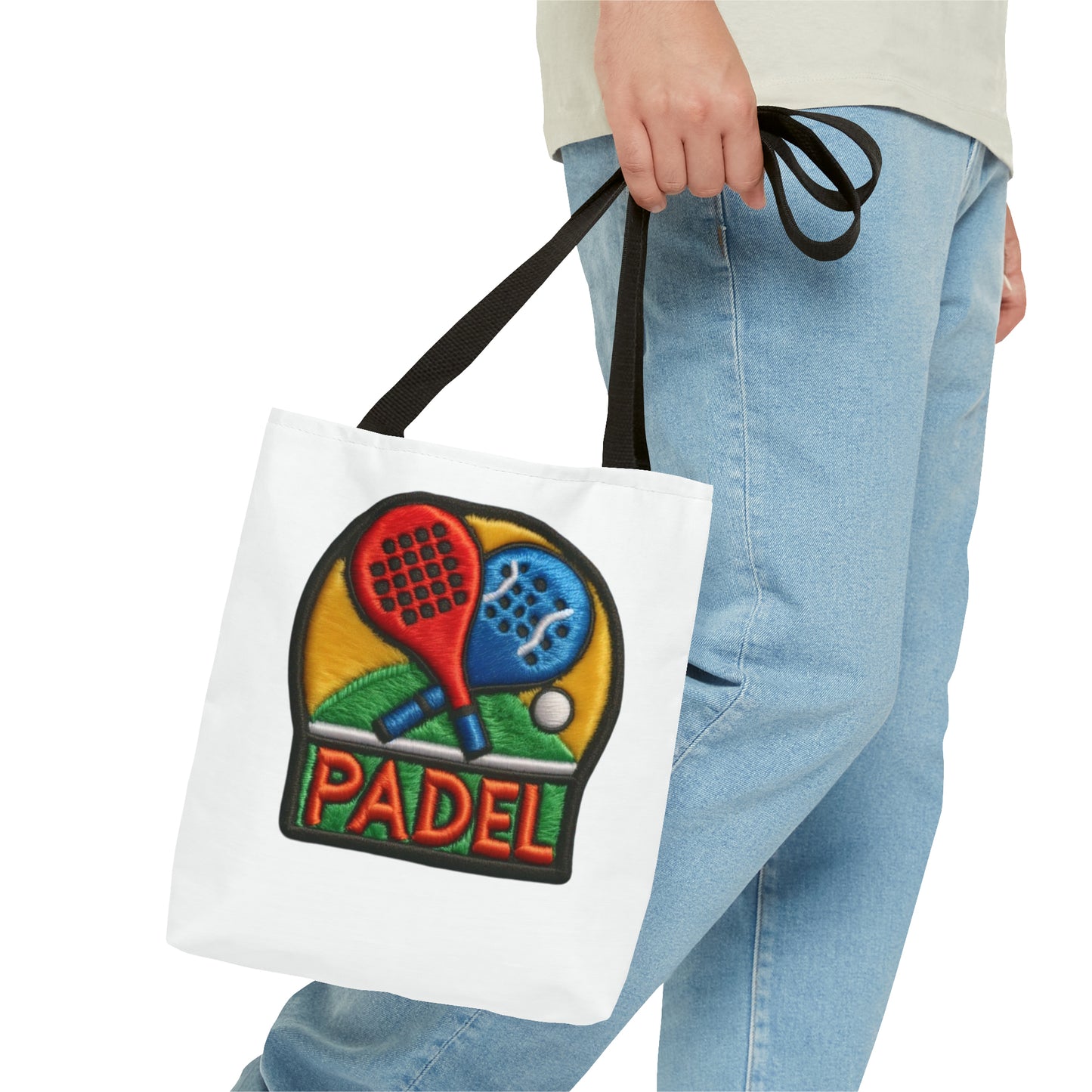 Padel Chenille Patch, Faux Graphic- Tote Bag (AOP)