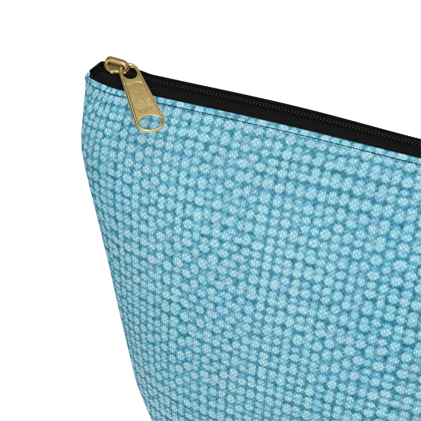 Bright Aqua Teal: Denim-Inspired Refreshing Blue Summer Fabric - Accessory Pouch w T-bottom