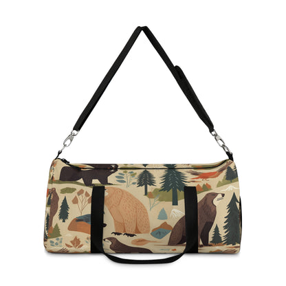 U.S. Wilderness Inspired: Grizzly Bears, Animals Pattern Duffel Bag