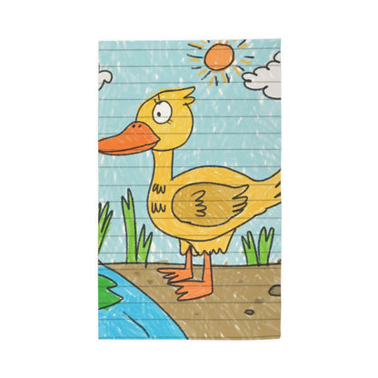 Yellow Duck Bird Pond Dobby Rug