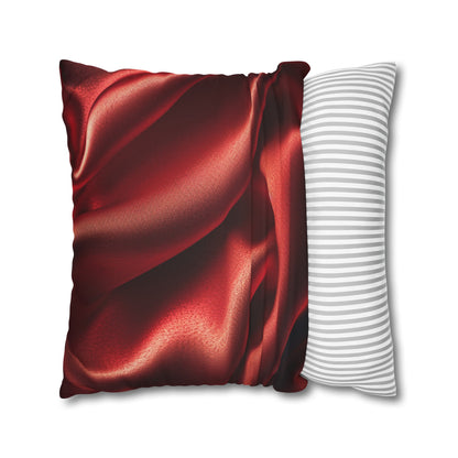 Red Silk, Spun Polyester Square Pillowcase