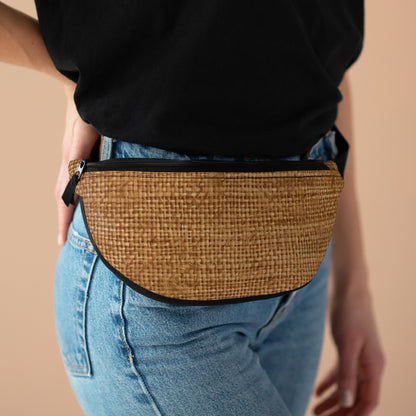 Brown Light Chocolate: Denim-Inspired Elegant Fabric - Fanny Pack