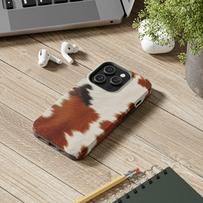 Hair Cowhide Leather Natural Design Durable Rugged Style - Tough Phone Cases