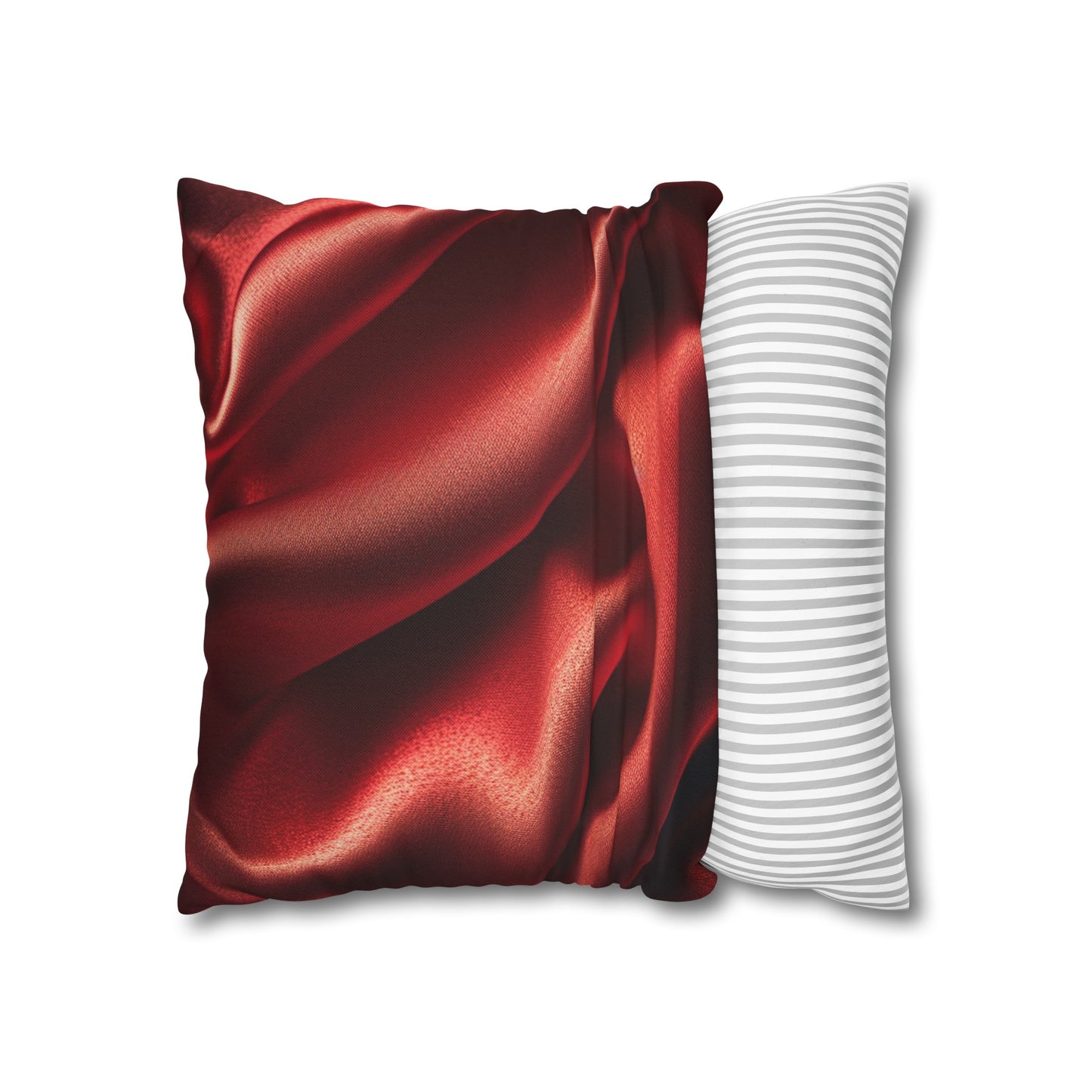 Red Silk, Spun Polyester Square Pillowcase