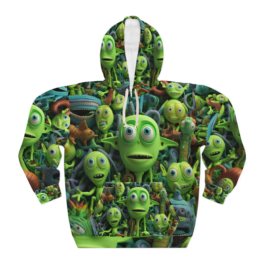 Toy Alien Story Space Character Galactic UFO Anime Cartoon - Unisex Pullover Hoodie (AOP)