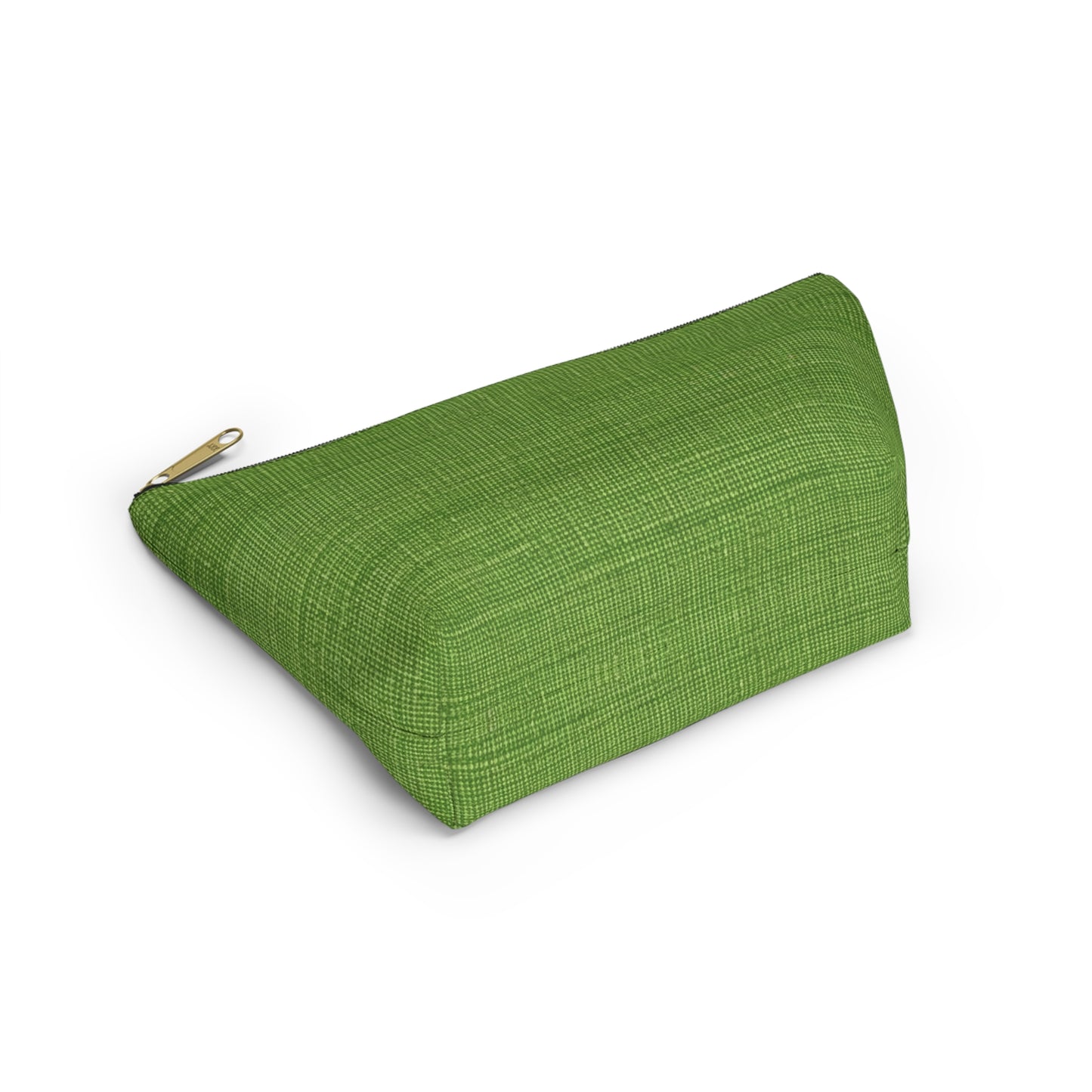 Olive Green Denim-Style: Seamless, Textured Fabric - Accessory Pouch w T-bottom