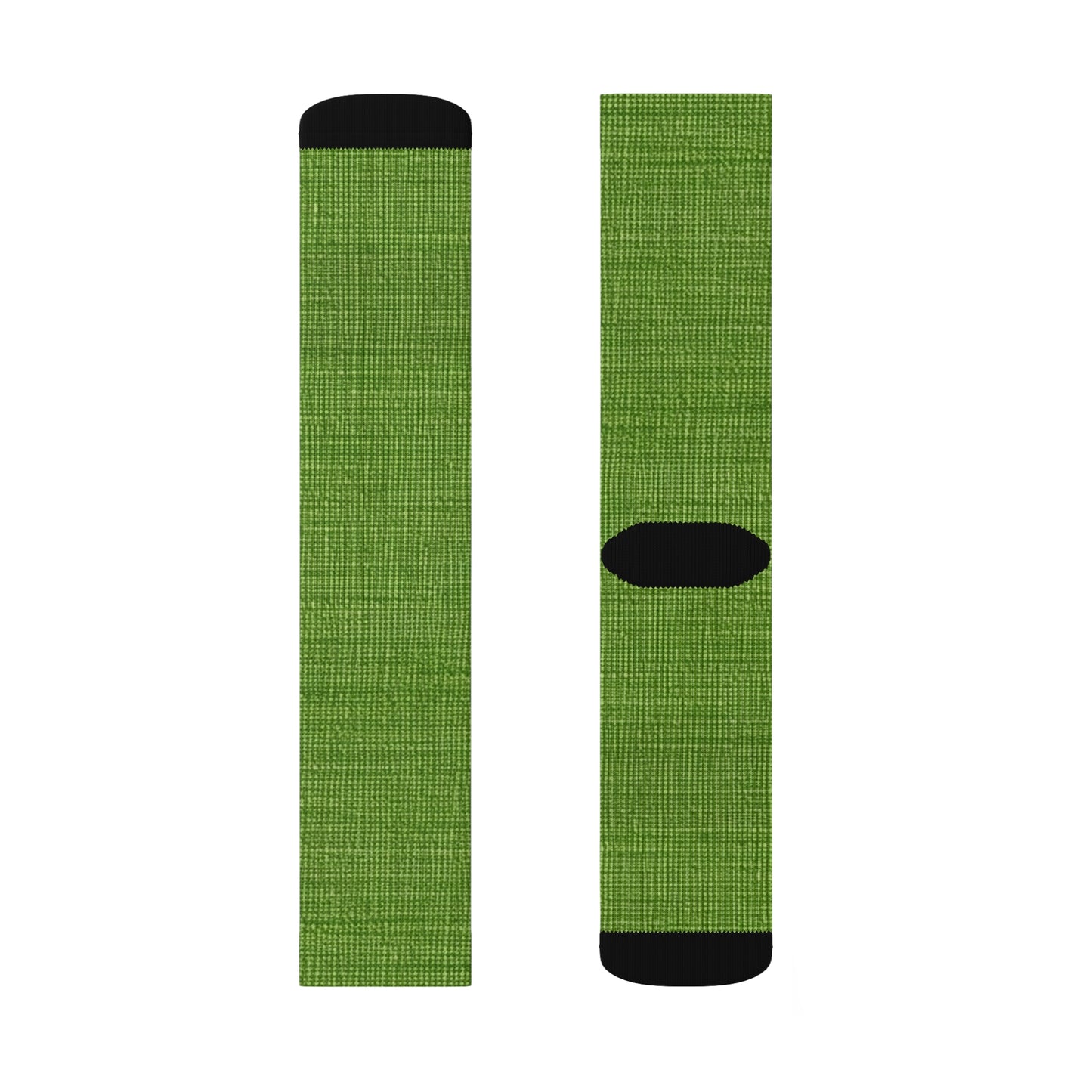 Olive Green Denim-Style: Seamless, Textured Fabric - Sublimation Socks