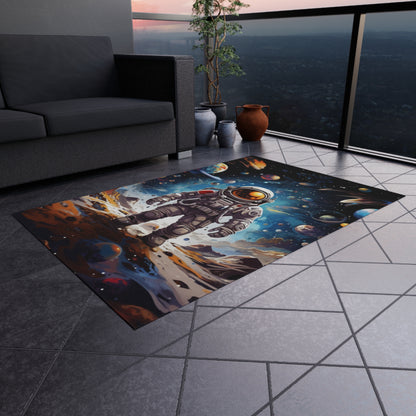 Galactic Voyage: Astronaut Journey in Celestial Star Cosmic Exploration - Outdoor Rug