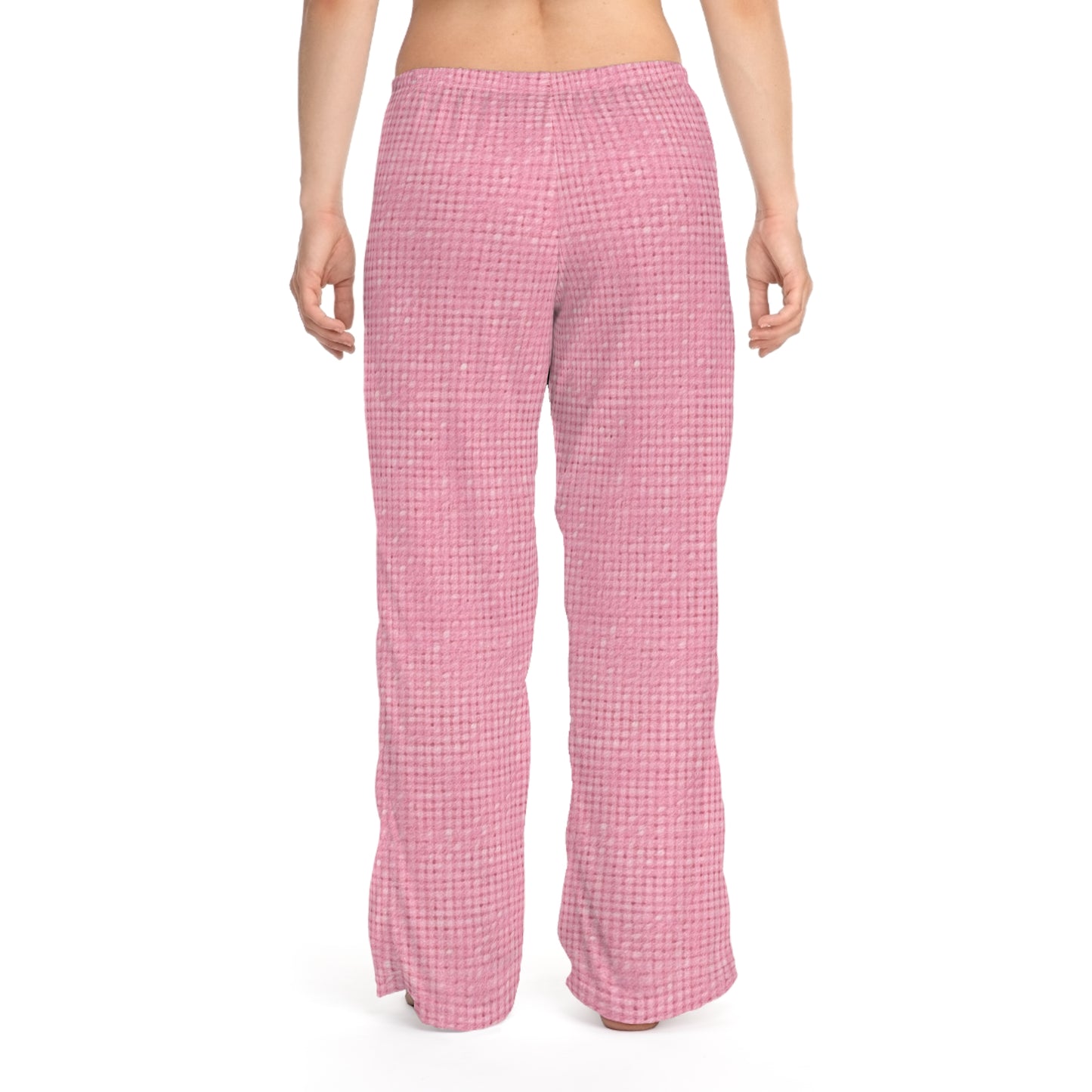 Diseño de tela refrescante inspirado en la mezclilla rosa pastel - Pantalones de pijama para mujer (AOP) 