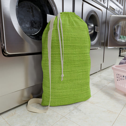 Lush Grass Neon Green: Denim-Inspired, Springtime Fabric Style - Laundry Bag